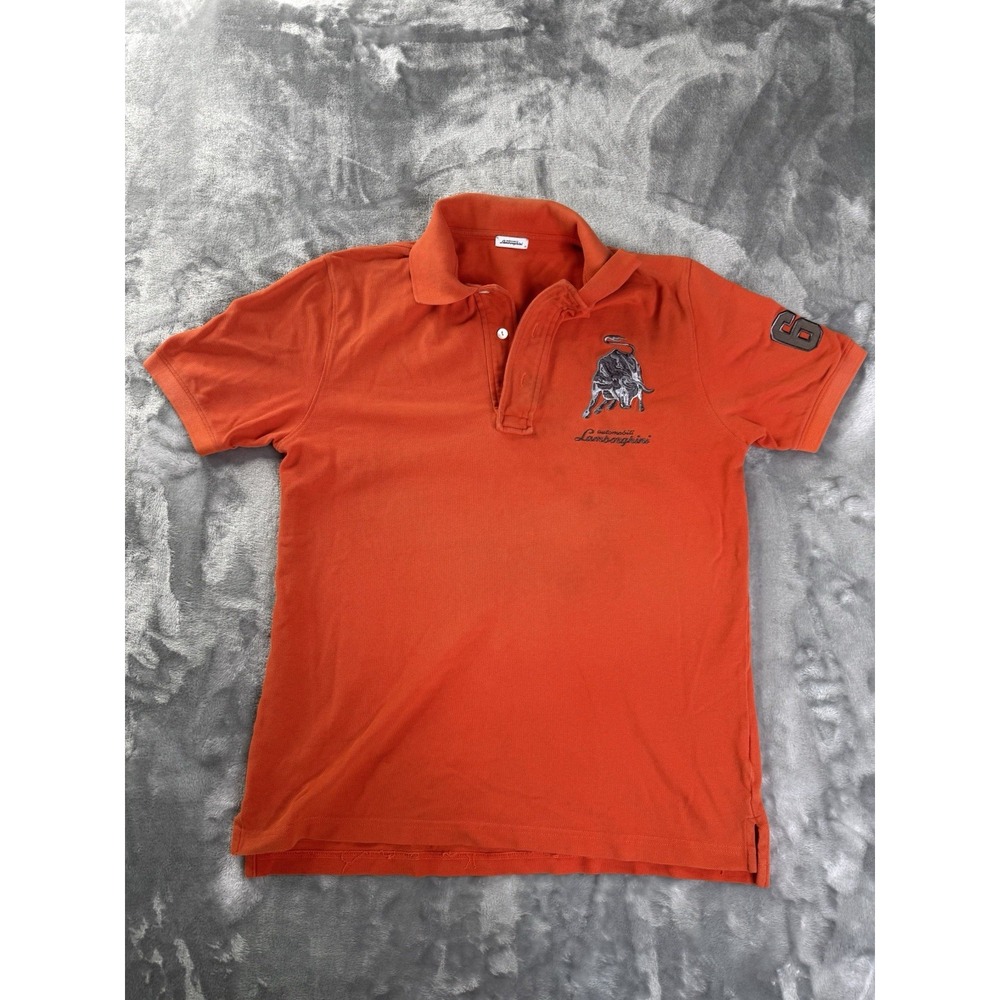 Automobili Lamborghini Polo Shirt Mens Medium Red Bull 1963 Pique Embroidered